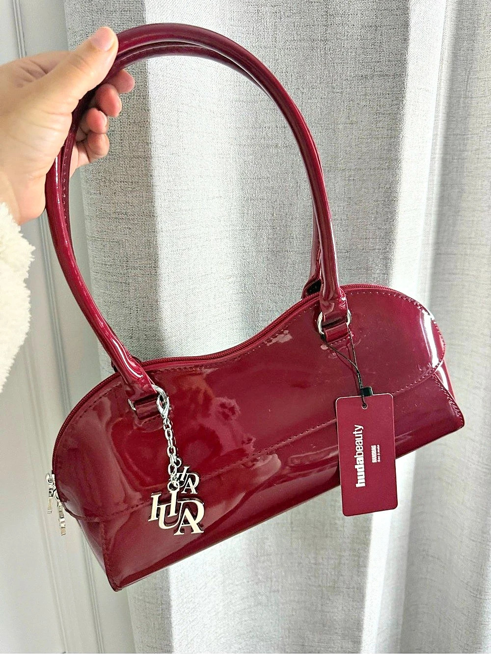 Huda Beauty Red Patent Shoulder Bag Set NWT